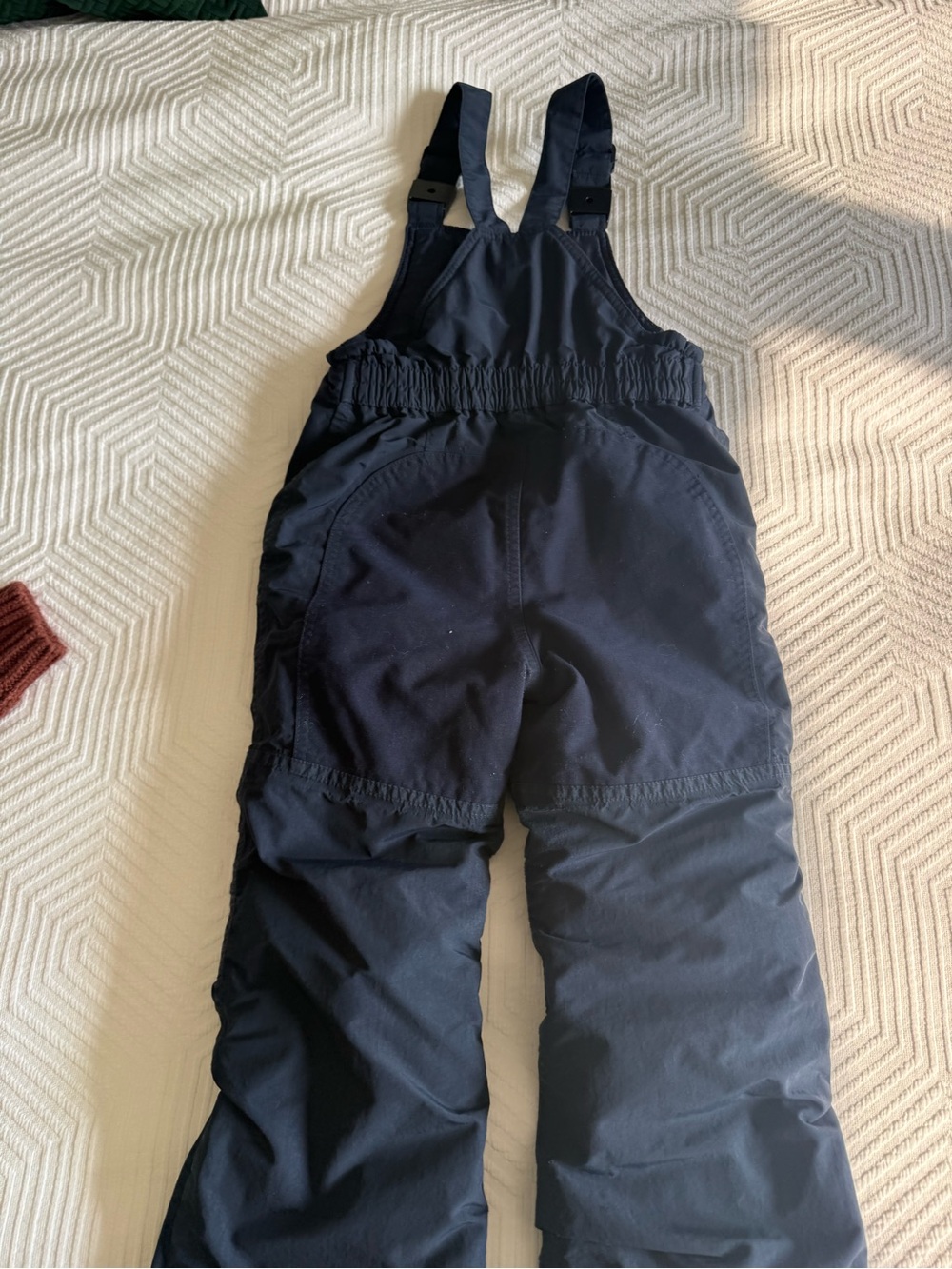 Lands' End Navy Kids Snow Overalls with Adjustable Straps